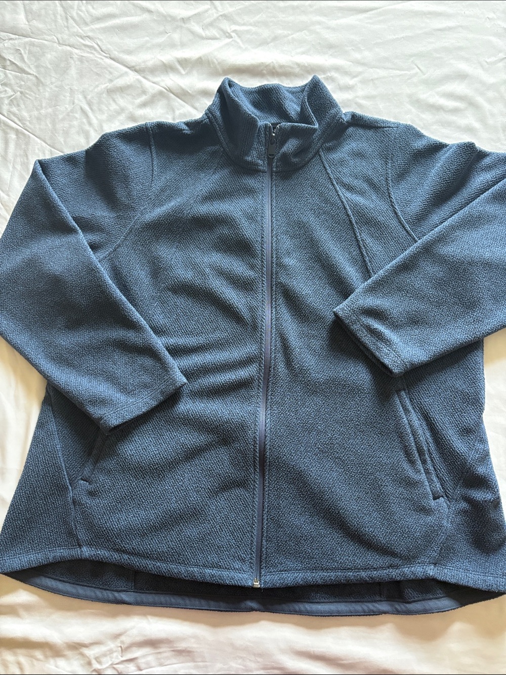Athleta Women’s Navy Stroll Fleece Full-Zip Blue Jacket Size 2X Athleisure